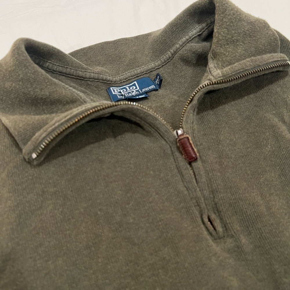 Polo Ralph Lauren quarter zip 2x big green cotton purple pony